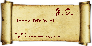Hirter Dániel névjegykártya